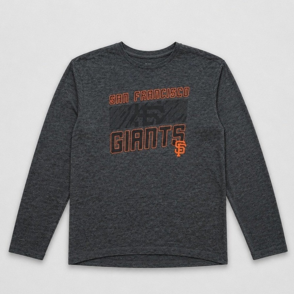 MLB San Francisco Giants Shirt Large Charcoal TX3 Cool Long Sleeve SF‎ Baseball